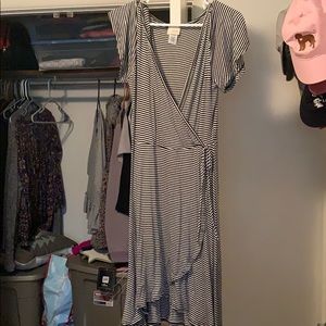 Striped wrap dress